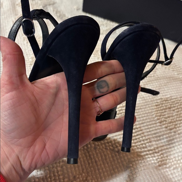 RALPH LAUREN Cecile Navy Kidsuede Heel - 7 - Picture 6 of 9